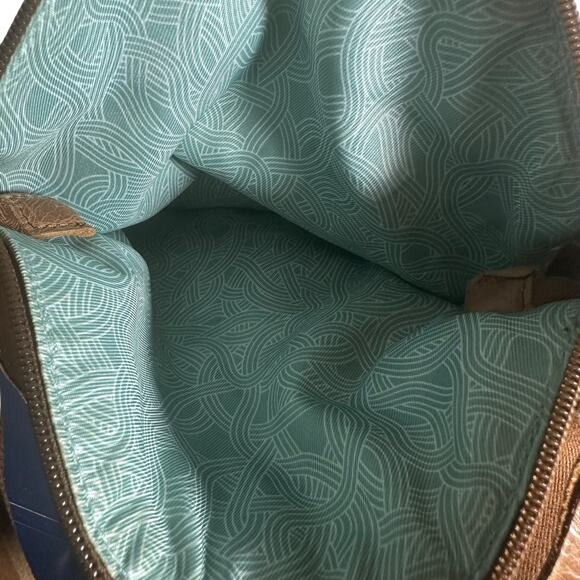 The Sak Embossed Leather Brown Boho Crossbody Bag - Picture 11 of 14